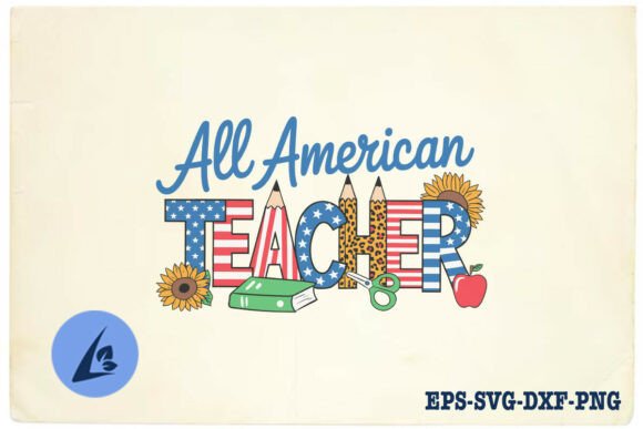 All American Teacher Leopard USA SVG for Crafts & Graphics