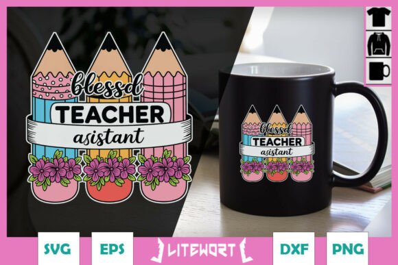 Blessed Teacher Pencil SVG for Crafts & Graphics