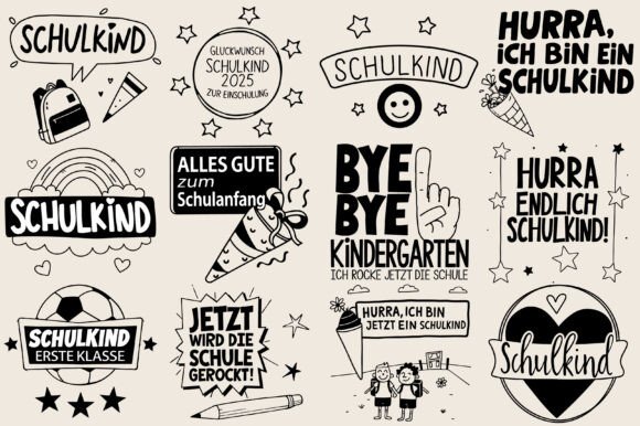 German Plotter File School Enrollment Graphics for Crafts