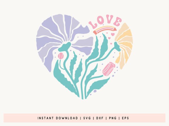 Love Teacher Boho Floral SVG: Crafts & Graphics