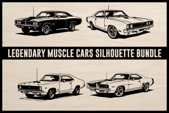 Muscle Car SVG Silhouettes for Crafts & Graphics