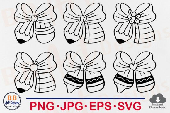 Pencil Bow SVG: Coquette Crafts & Graphics
