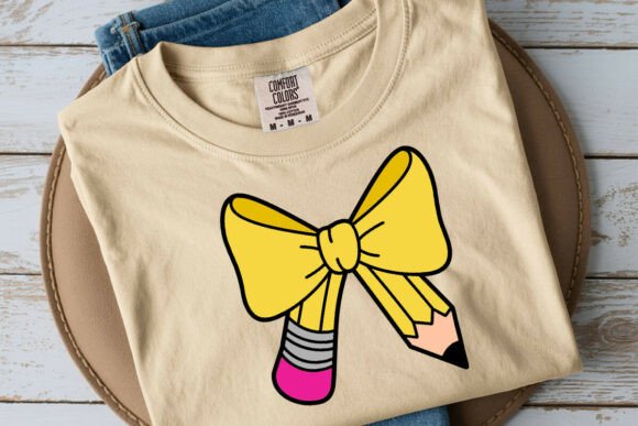 Pencil Ribbon Bow Graphics for Crafts