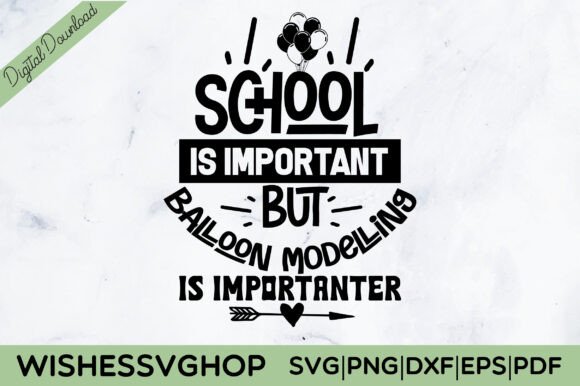 Review: School Balloon Modelling SVG PNG for Embroidery