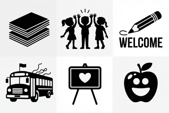 School Icons Bundle SVG Cut Files for Crafts