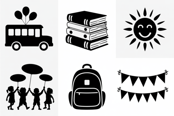 School Icons Bundle SVG for Crafts & Graphics
