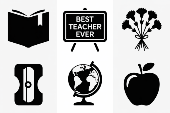 Teacher Appreciation Icons SVG Best for Graphics & Crafts