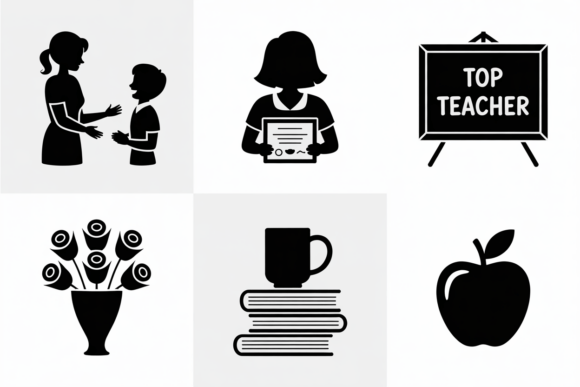 Teacher Appreciation Icons SVG for Crafts & Graphics